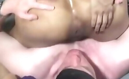 Busty shemale amazing face fuck and 69