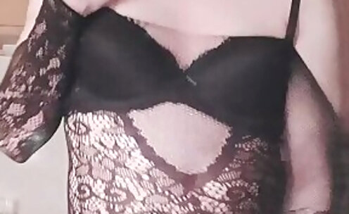 Kaylith Crane plays with her dick in lingerie