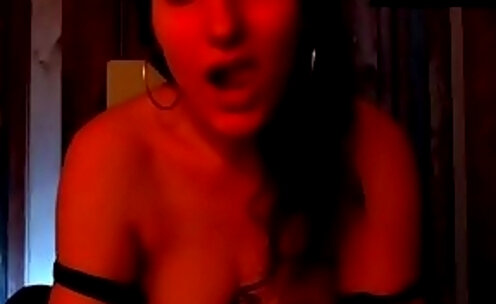 dark euro tranny slut jerks her penis on cam