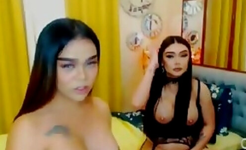 Beautiful trans women anal fuck on webcam