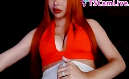 Colossal LadyBoy Exploding Cum  Live at Webcam Part 1