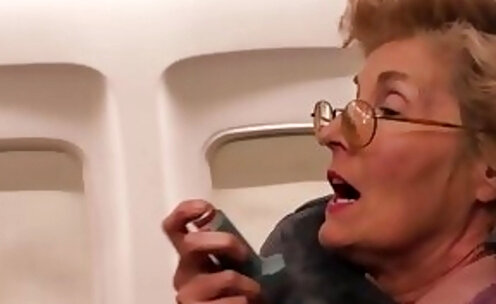 TS flight steward Ariel threesome sex with her passengers