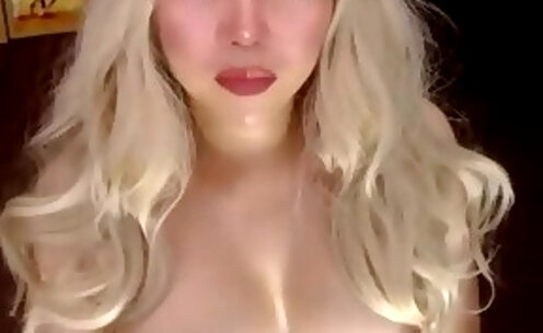 slim Asian trans hottie with big boobs wanks hard on webcam